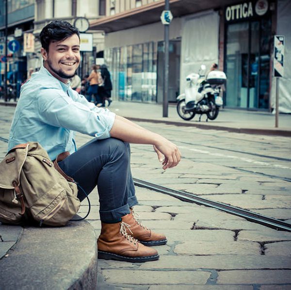 stylish man in the street in the city